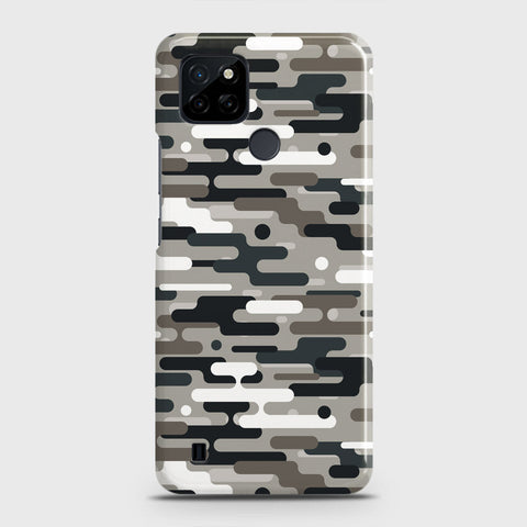 Realme C21Y Cover - Camo Series 2 - Black & Olive Design - Matte Finish - Snap On Hard Case with LifeTime Colors Guarantee