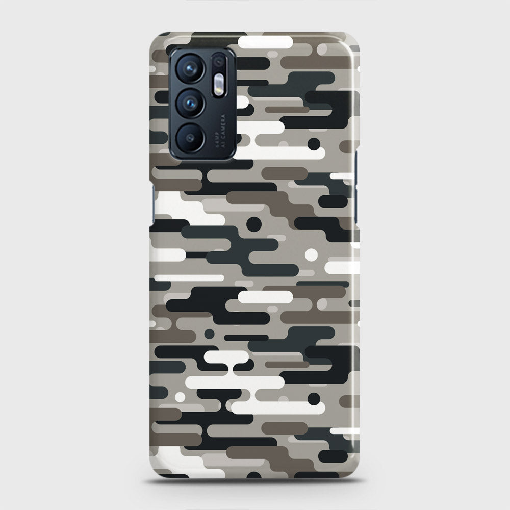 Oppo Reno 6 Cover - Camo Series 2 - Black & Olive Design - Matte Finish - Snap On Hard Case with LifeTime Colors Guarantee