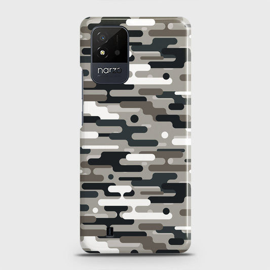 Realme Narzo 50i Cover - Camo Series 2 - Black & Olive Design - Matte Finish - Snap On Hard Case with LifeTime Colors Guarantee