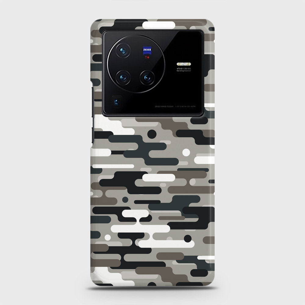 Vivo X80 Cover - Camo Series 2 - Black & Olive Design - Matte Finish - Snap On Hard Case with LifeTime Colors Guarantee