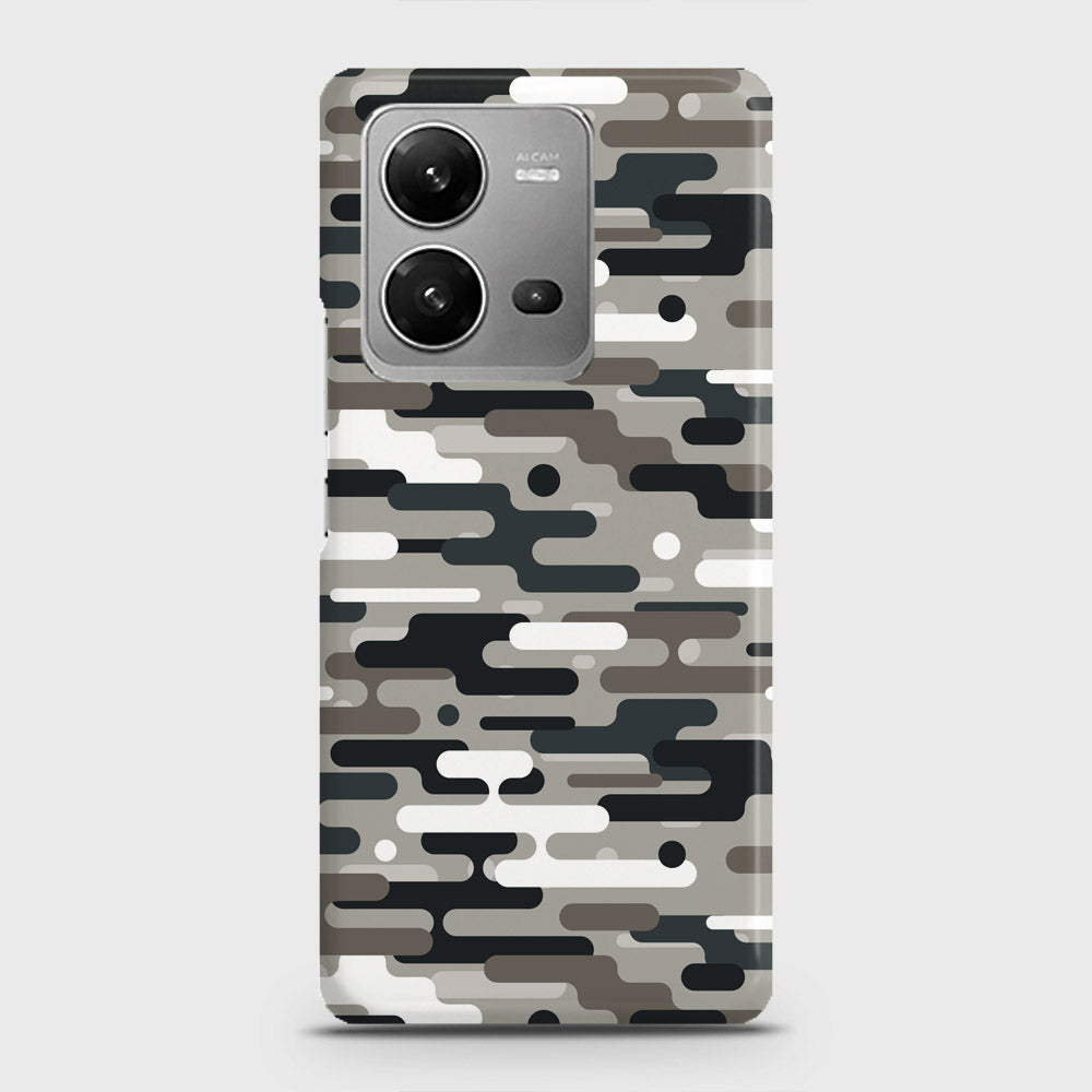 Vivo V25 Cover - Camo Series 2 - Black & Olive Design - Matte Finish - Snap On Hard Case with LifeTime Colors Guarantee