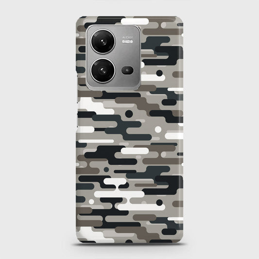Vivo V25 Cover - Camo Series 2 - Black & Olive Design - Matte Finish - Snap On Hard Case with LifeTime Colors Guarantee