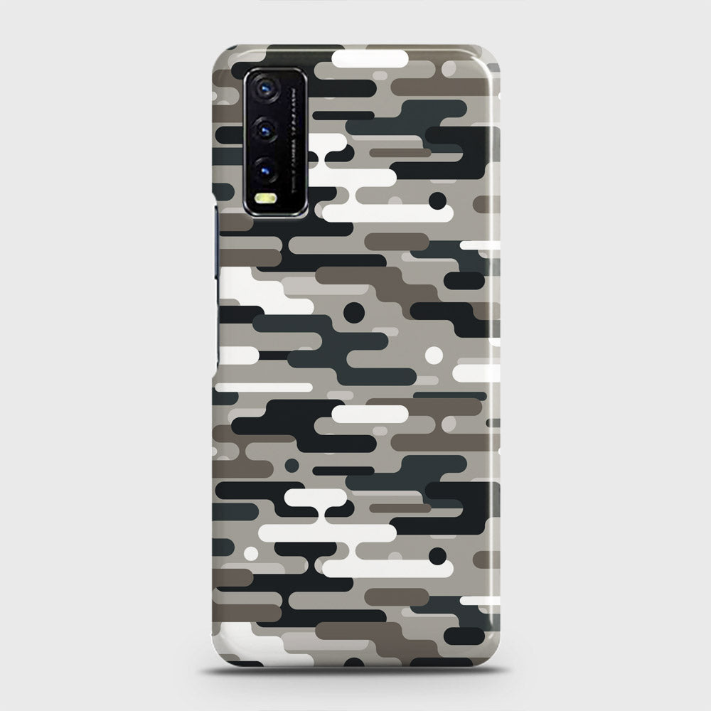Vivo Y20s  Cover - Camo Series 2 - Black & Olive Design - Matte Finish - Snap On Hard Case with LifeTime Colors Guarantee