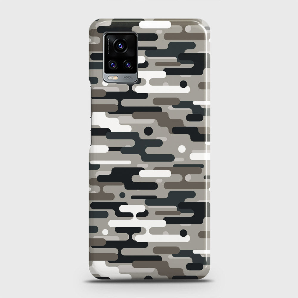 Vivo V20  Cover - Camo Series 2 - Black & Olive Design - Matte Finish - Snap On Hard Case with LifeTime Colors Guarantee