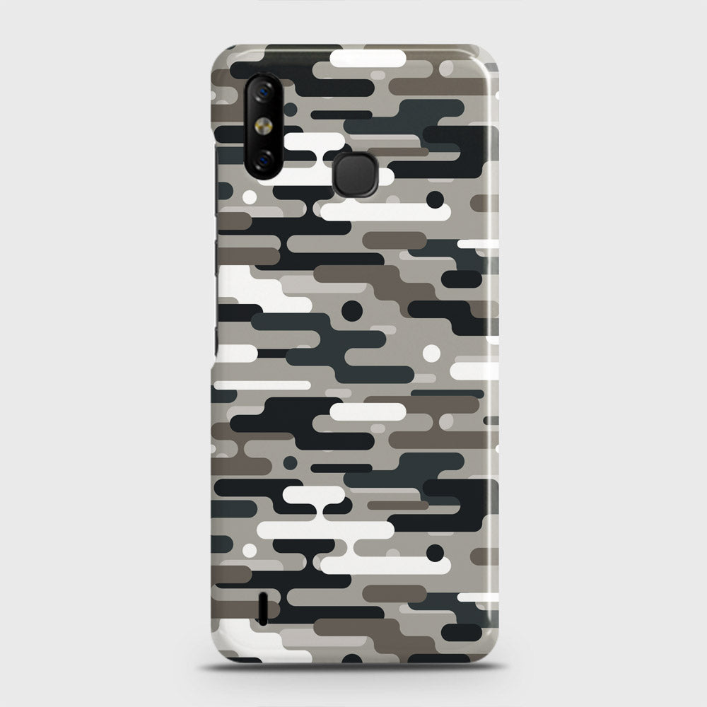 Infinix Smart 4 Cover - Camo Series 2 - Black & Olive Design - Matte Finish - Snap On Hard Case with LifeTime Colors Guarantee