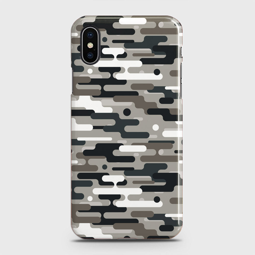 iPhone XS Max Cover - Camo Series 2 - Black & Olive Design - Matte Finish - Snap On Hard Case with LifeTime Colors Guarantee (Fast Delivery) (H)