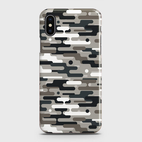 iPhone XS Max Cover - Camo Series 2 - Black & Olive Design - Matte Finish - Snap On Hard Case with LifeTime Colors Guarantee (Fast Delivery) (H)