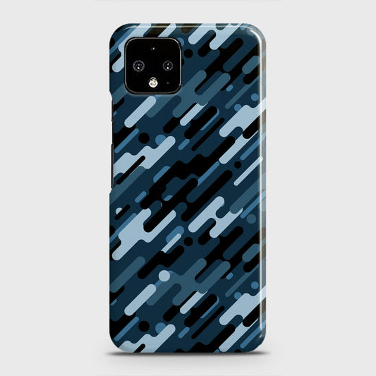 Google Pixel 4 XL Cover - Camo Series 3 - Black & Blue Design - Matte Finish - Snap On Hard Case with LifeTime Colors Guarantee