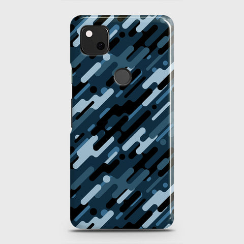 Google Pixel 4a Cover - Camo Series 3 - Black & Blue Design - Matte Finish - Snap On Hard Case with LifeTime Colors Guarantee