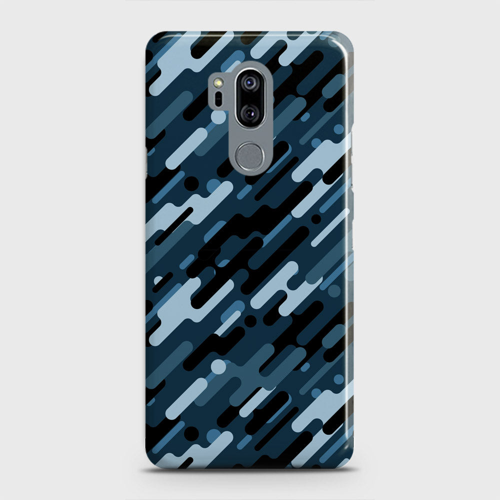 LG G7 ThinQ Cover - Camo Series 3 - Black & Blue Design - Matte Finish - Snap On Hard Case with LifeTime Colors Guarantee