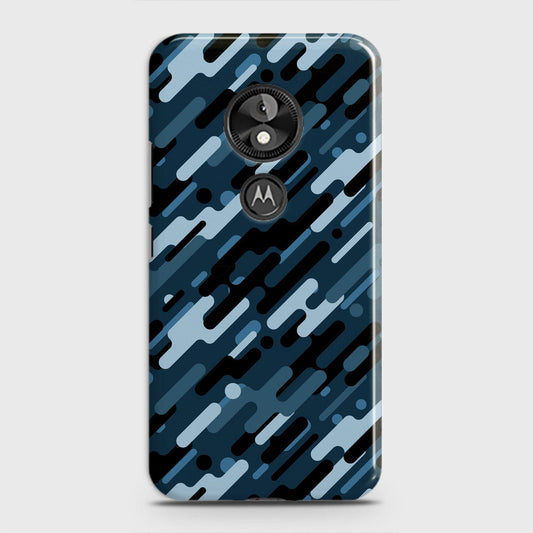 Motorola Moto E5 / G6 Play Cover - Camo Series 3 - Black & Blue Design - Matte Finish - Snap On Hard Case with LifeTime Colors Guarantee