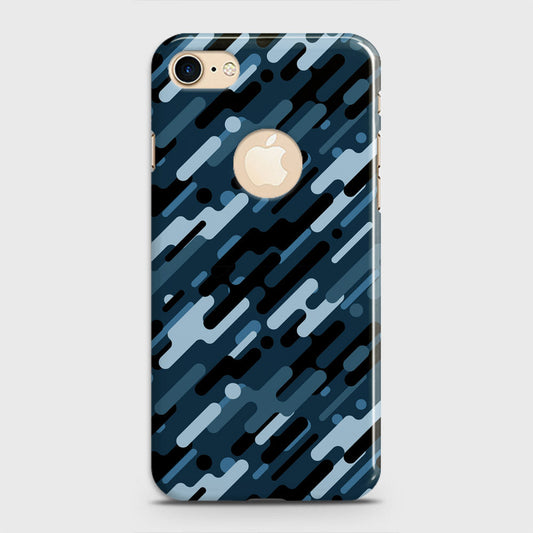 iPhone 8 Cover - Camo Series 3 - Black & Blue Design - Matte Finish - Snap On Hard Case with LifeTime Colors Guarantee