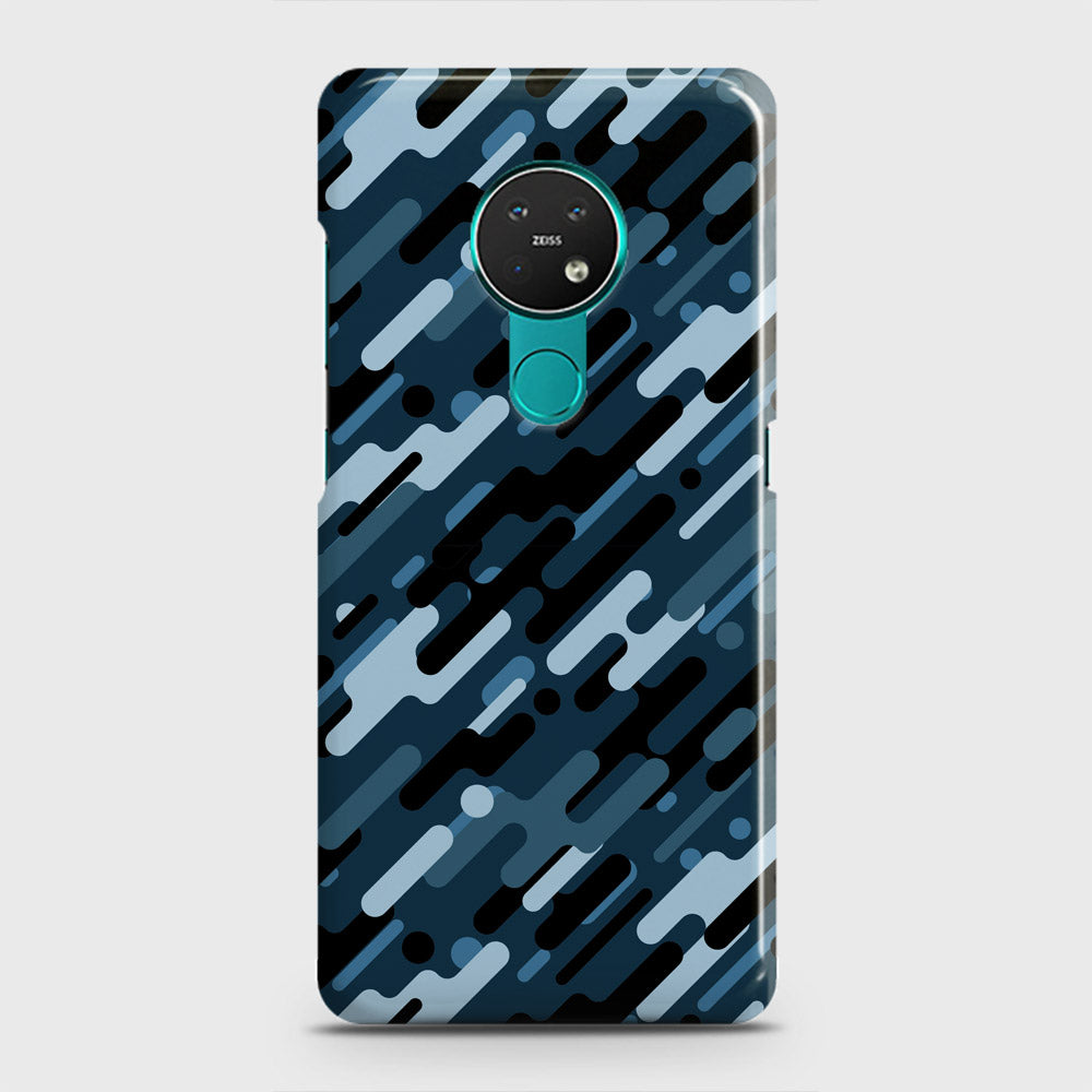 Nokia 7.2 Cover - Camo Series 3 - Black & Blue Design - Matte Finish - Snap On Hard Case with LifeTime Colors Guarantee