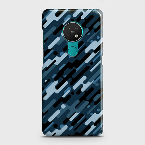 Nokia 7.2 Cover - Camo Series 3 - Black & Blue Design - Matte Finish - Snap On Hard Case with LifeTime Colors Guarantee