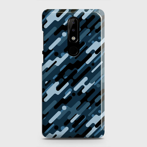Nokia 5.1 Plus / Nokia X5  Cover - Camo Series 3 - Black & Blue Design - Matte Finish - Snap On Hard Case with LifeTime Colors Guarantee