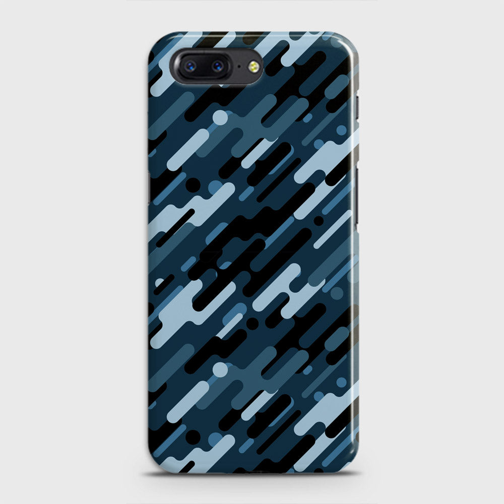 OnePlus 5  Cover - Camo Series 3 - Black & Blue Design - Matte Finish - Snap On Hard Case with LifeTime Colors Guarantee