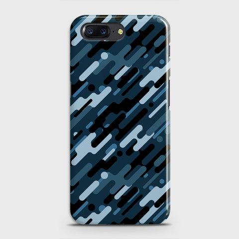 OnePlus 5  Cover - Camo Series 3 - Black & Blue Design - Matte Finish - Snap On Hard Case with LifeTime Colors Guarantee