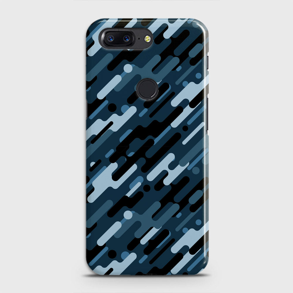 OnePlus 5T  Cover - Camo Series 3 - Black & Blue Design - Matte Finish - Snap On Hard Case with LifeTime Colors Guarantee