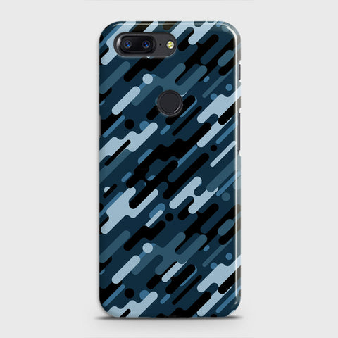 OnePlus 5T  Cover - Camo Series 3 - Black & Blue Design - Matte Finish - Snap On Hard Case with LifeTime Colors Guarantee