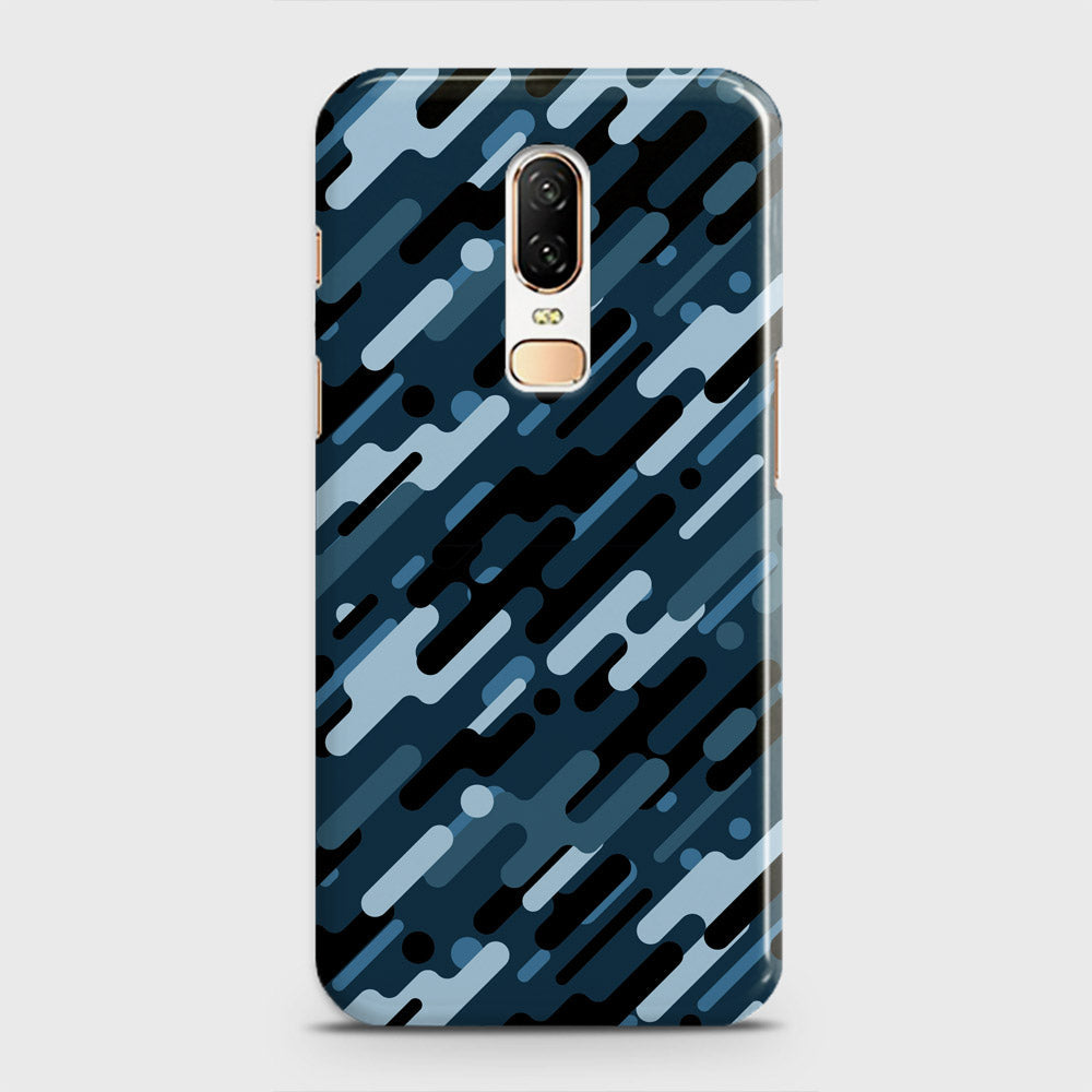 OnePlus 6  Cover - Camo Series 3 - Black & Blue Design - Matte Finish - Snap On Hard Case with LifeTime Colors Guarantee