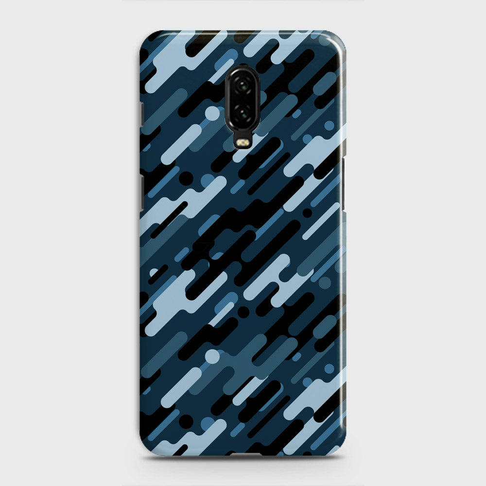 OnePlus 6T  Cover - Camo Series 3 - Black & Blue Design - Matte Finish - Snap On Hard Case with LifeTime Colors Guarantee
