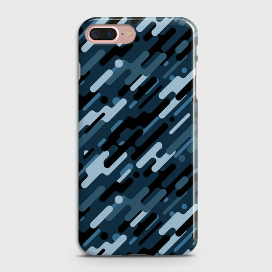 iPhone 8 Plus Cover - Camo Series 3 - Black & Blue Design - Matte Finish - Snap On Hard Case with LifeTime Colors Guarantee