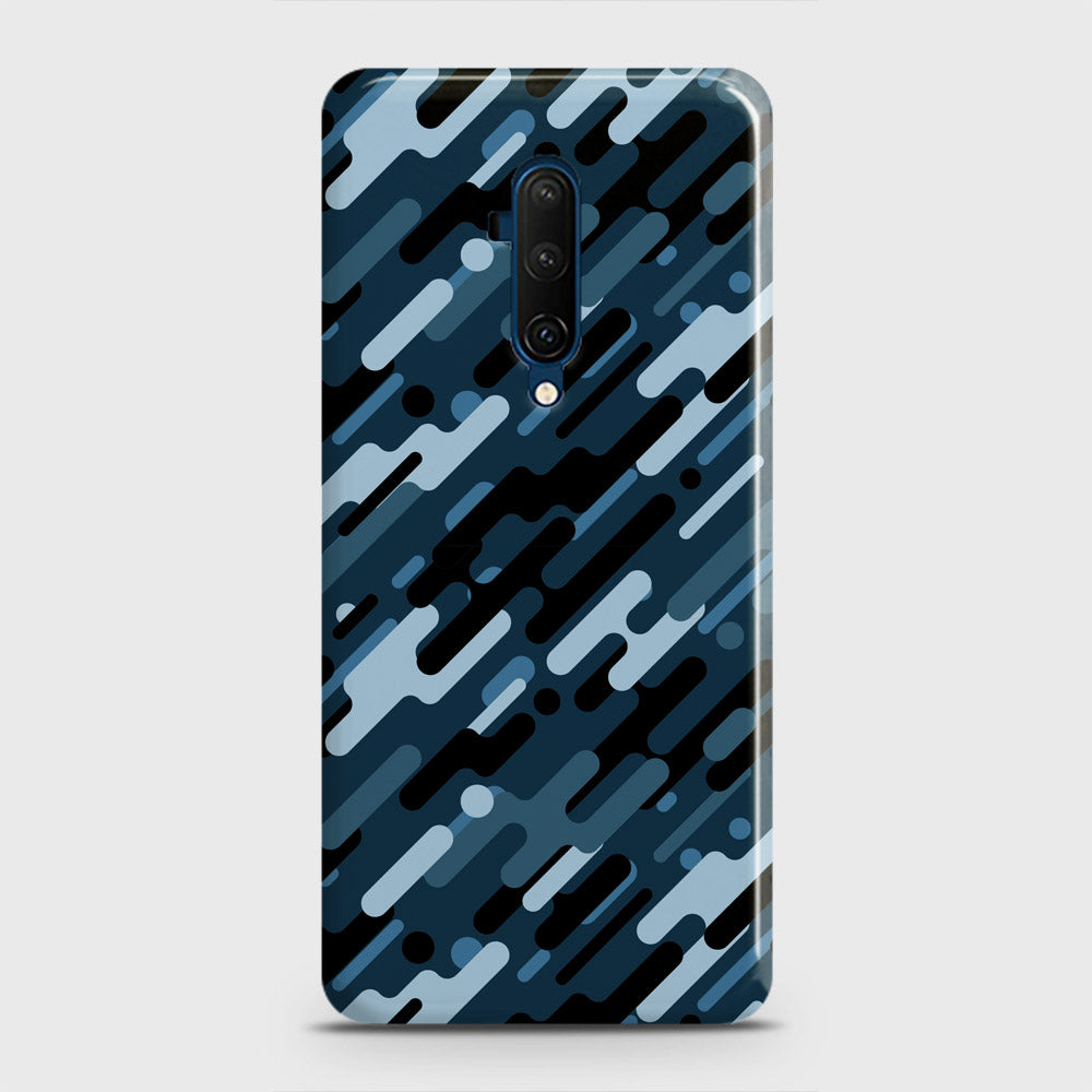 OnePlus 7T Pro  Cover - Camo Series 3 - Black & Blue Design - Matte Finish - Snap On Hard Case with LifeTime Colors Guarantee