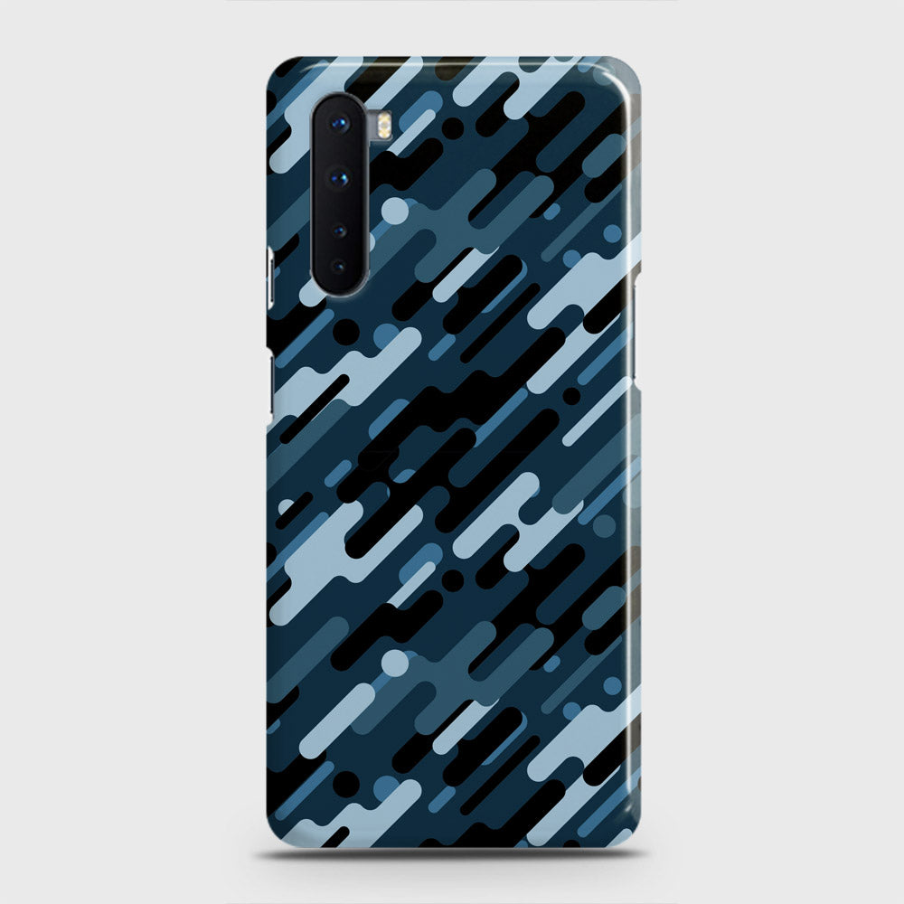 OnePlus Nord  Cover - Camo Series 3 - Black & Blue Design - Matte Finish - Snap On Hard Case with LifeTime Colors Guarantee