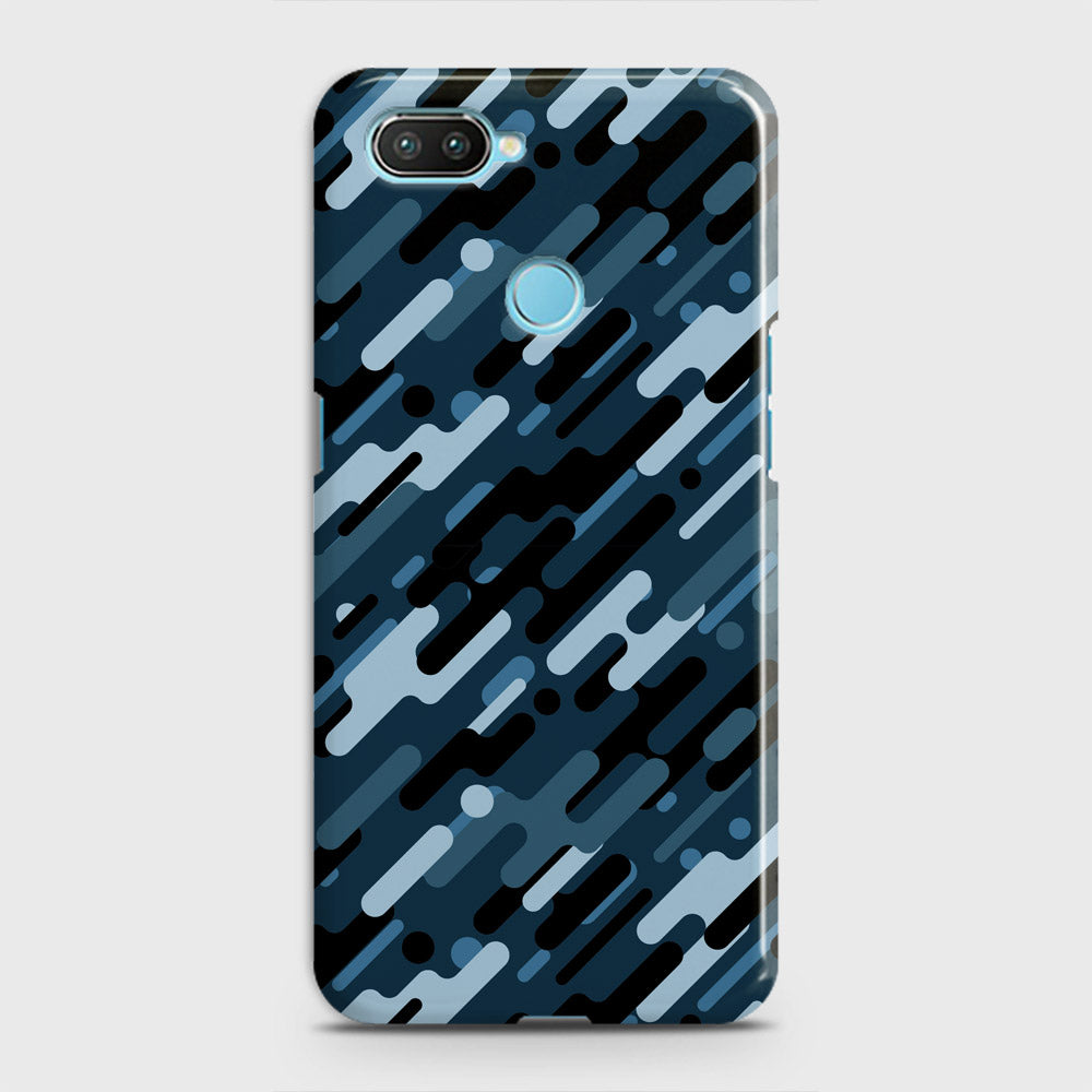 Oppo A5 with Sensor Cut Cover - Camo Series 3 - Black & Blue Design - Matte Finish - Snap On Hard Case with LifeTime Colors Guarantee