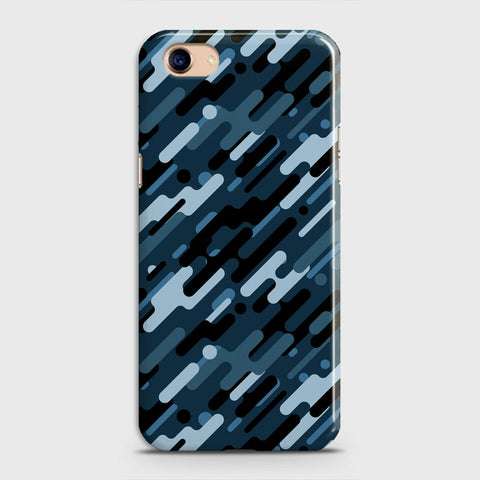 Oppo A83 / A1 Cover - Camo Series 3 - Black & Blue Design - Matte Finish - Snap On Hard Case with LifeTime Colors Guarantee