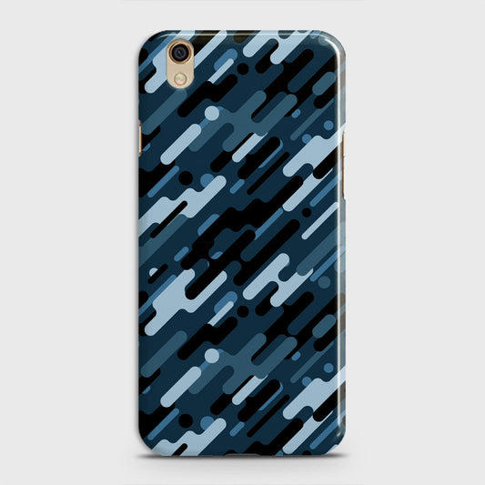 Oppo F1 Plus / R9 Cover - Camo Series 3 - Black & Blue Design - Matte Finish - Snap On Hard Case with LifeTime Colors Guarantee