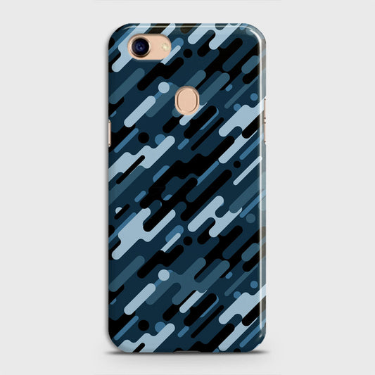 Oppo F5 / F5 Youth Cover - Camo Series 3 - Black & Blue Design - Matte Finish - Snap On Hard Case with LifeTime Colors Guarantee