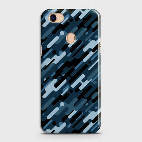 Oppo F7 Cover - Camo Series 3 - Black & Blue Design - Matte Finish - Snap On Hard Case with LifeTime Colors Guarantee
