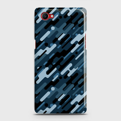Oppo F7 Youth Cover - Camo Series 3 - Black & Blue Design - Matte Finish - Snap On Hard Case with LifeTime Colors Guarantee