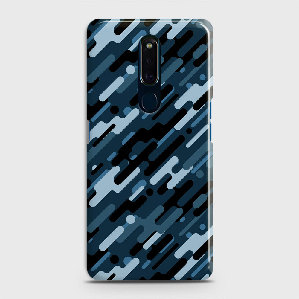 Oppo F11 Cover - Camo Series 3 - Black & Blue Design - Matte Finish - Snap On Hard Case with LifeTime Colors Guarantee