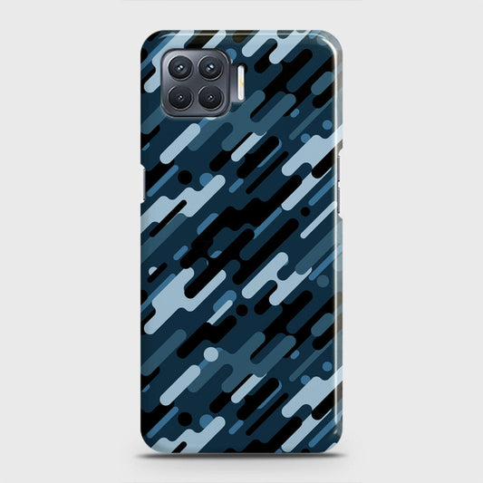 Oppo F17 Pro Cover - Camo Series 3 - Black & Blue Design - Matte Finish - Snap On Hard Case with LifeTime Colors Guarantee