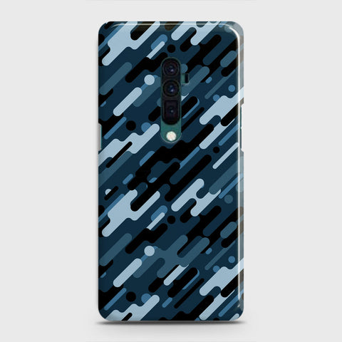 Oppo Reno 10x zoom Cover - Camo Series 3 - Black & Blue Design - Matte Finish - Snap On Hard Case with LifeTime Colors Guarantee