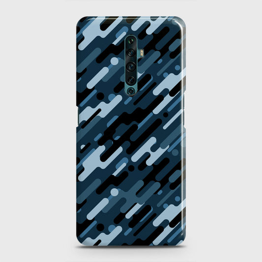 Oppo Reno 2Z Cover - Camo Series 3 - Black & Blue Design - Matte Finish - Snap On Hard Case with LifeTime Colors Guarantee