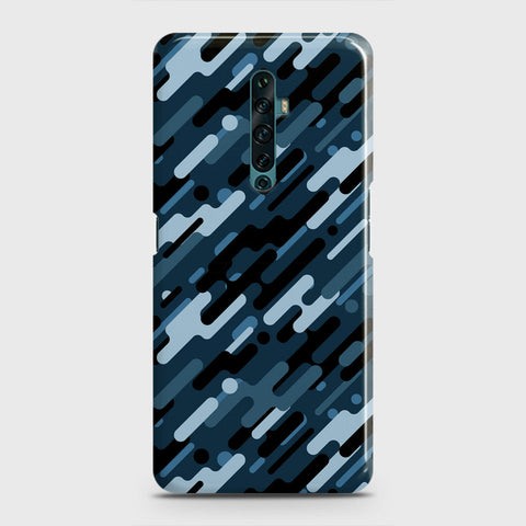 Oppo Reno 2Z Cover - Camo Series 3 - Black & Blue Design - Matte Finish - Snap On Hard Case with LifeTime Colors Guarantee