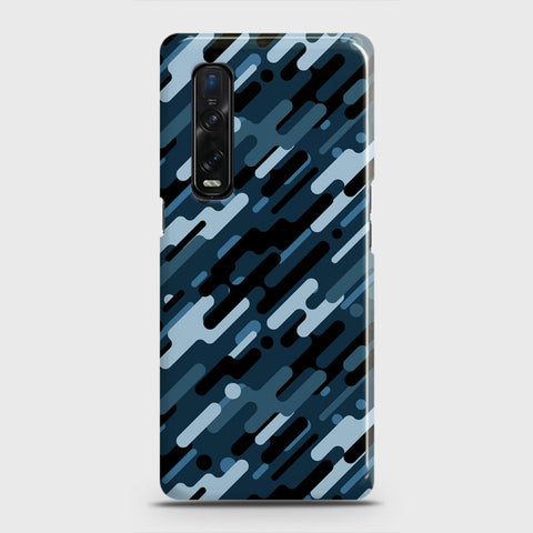 Oppo Find X2 Pro Cover - Camo Series 3 - Black & Blue Design - Matte Finish - Snap On Hard Case with LifeTime Colors Guarantee