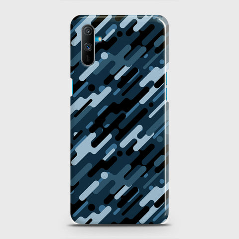 Realme C3 Cover - Camo Series 3 - Black & Blue Design - Matte Finish - Snap On Hard Case with LifeTime Colors Guarantee