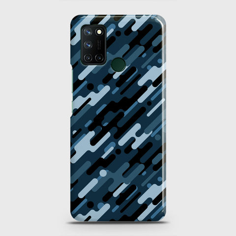 Realme 7i Cover - Camo Series 3 - Black & Blue Design - Matte Finish - Snap On Hard Case with LifeTime Colors Guarantee