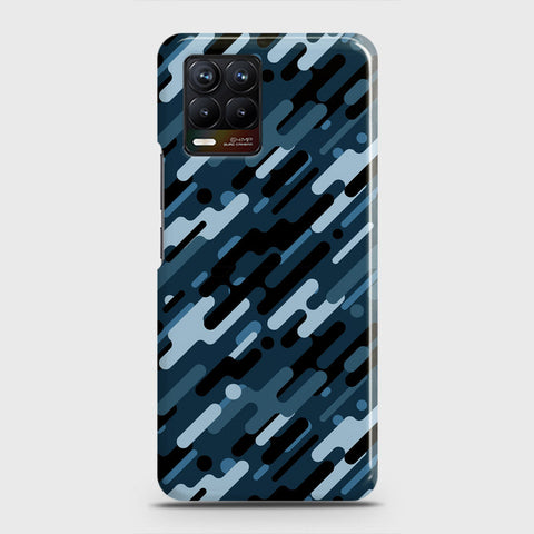 Realme 8 Pro Cover - Camo Series 3 - Black & Blue Design - Matte Finish - Snap On Hard Case with LifeTime Colors Guarantee