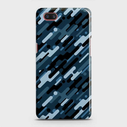 Realme C2 with out flash light hole Cover - Camo Series 3 - Black & Blue Design - Matte Finish - Snap On Hard Case with LifeTime Colors Guarantee