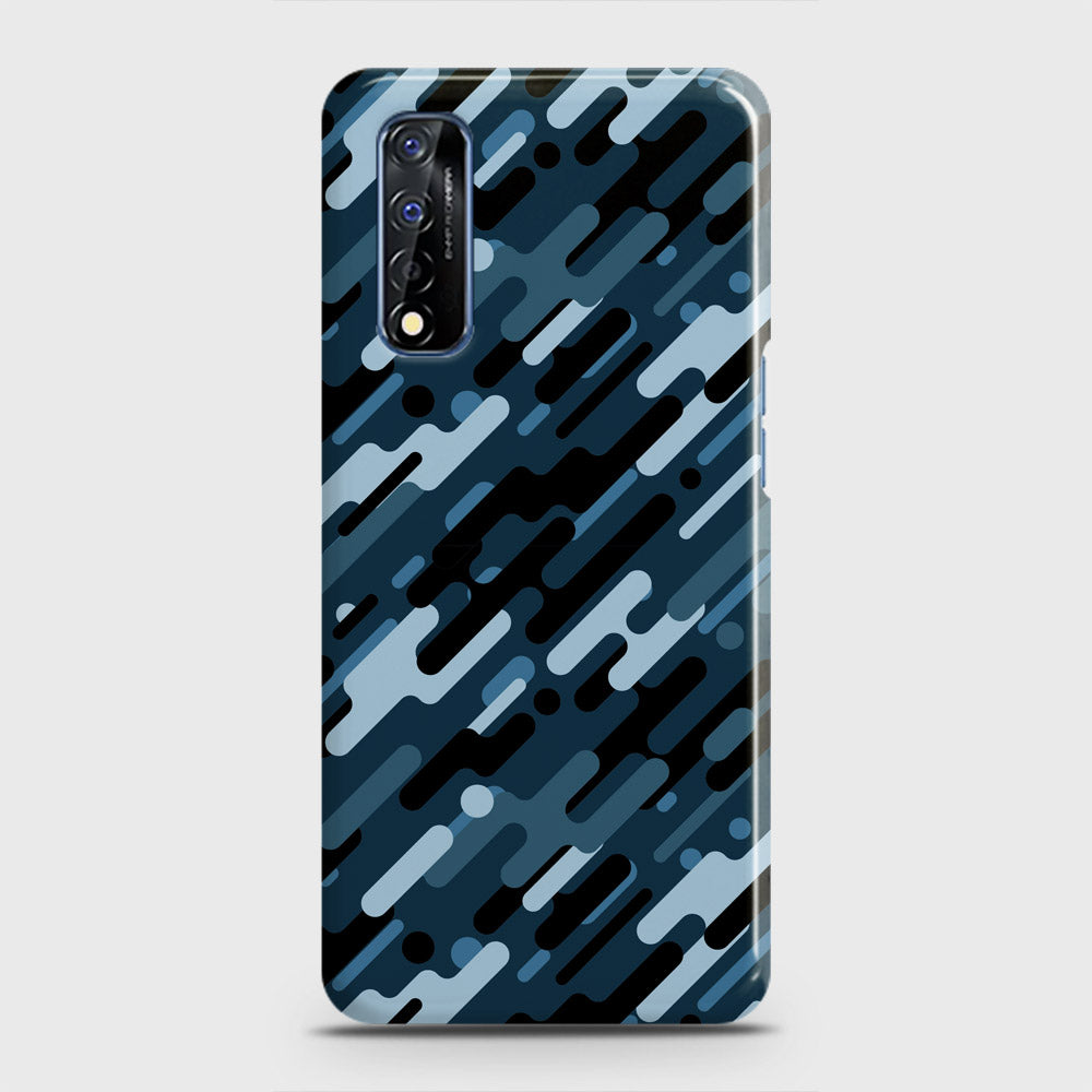 Realme Narzo 30 Cover - Camo Series 3 - Black & Blue Design - Matte Finish - Snap On Hard Case with LifeTime Colors Guarantee