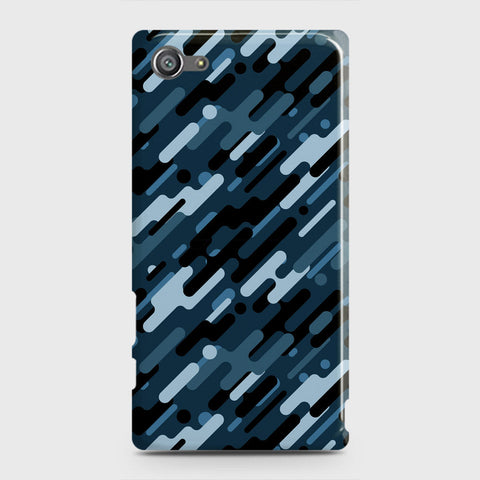 Sony Xperia Z5 Compact / Z5 Mini Cover - Camo Series 3 - Black & Blue Design - Matte Finish - Snap On Hard Case with LifeTime Colors Guarantee