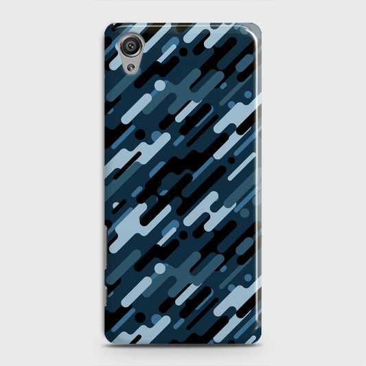 Sony Xperia XA Cover - Camo Series 3 - Black & Blue Design - Matte Finish - Snap On Hard Case with LifeTime Colors Guarantee