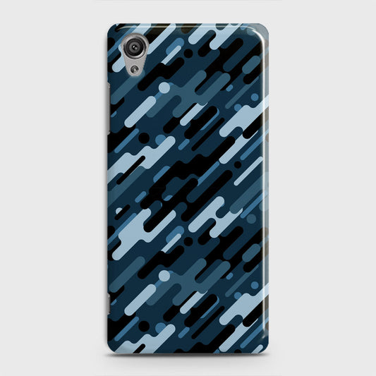 Sony Xperia XA1 Plus Cover - Camo Series 3 - Black & Blue Design - Matte Finish - Snap On Hard Case with LifeTime Colors Guarantee
