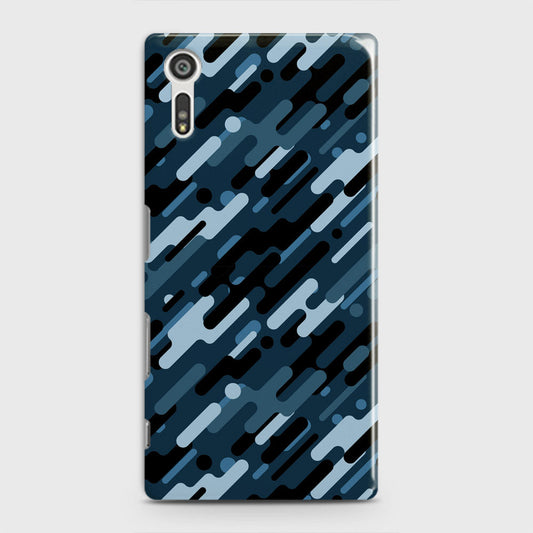 Sony Xperia XZ / XZs Cover - Camo Series 3 - Black & Blue Design - Matte Finish - Snap On Hard Case with LifeTime Colors Guarantee