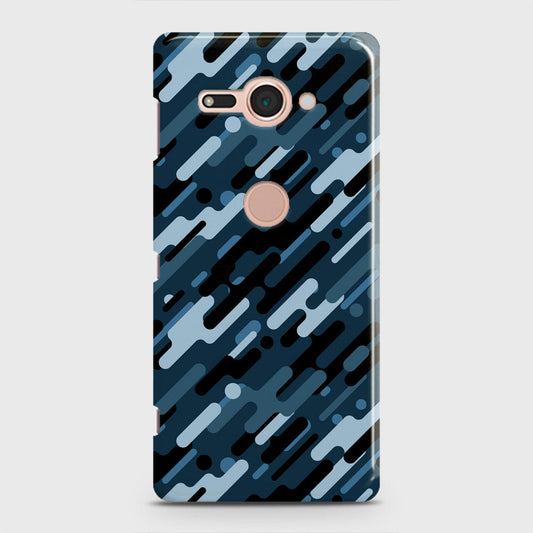 Sony Xperia XZ2 Compact Cover - Camo Series 3 - Black & Blue Design - Matte Finish - Snap On Hard Case with LifeTime Colors Guarantee